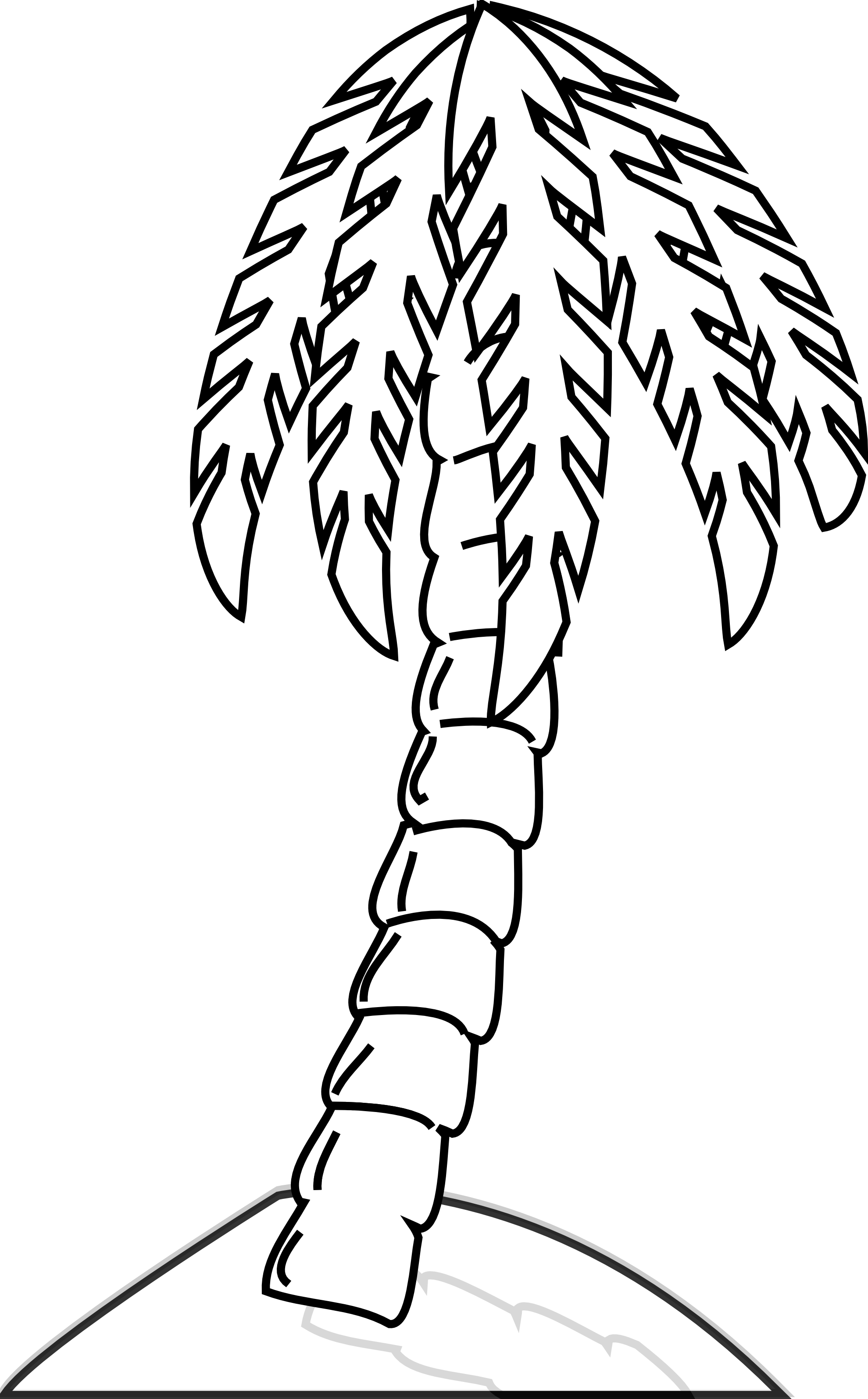 Palm Tree Clipart Black And White - Clipart Of Date Trees Black And White (1979x3188)
