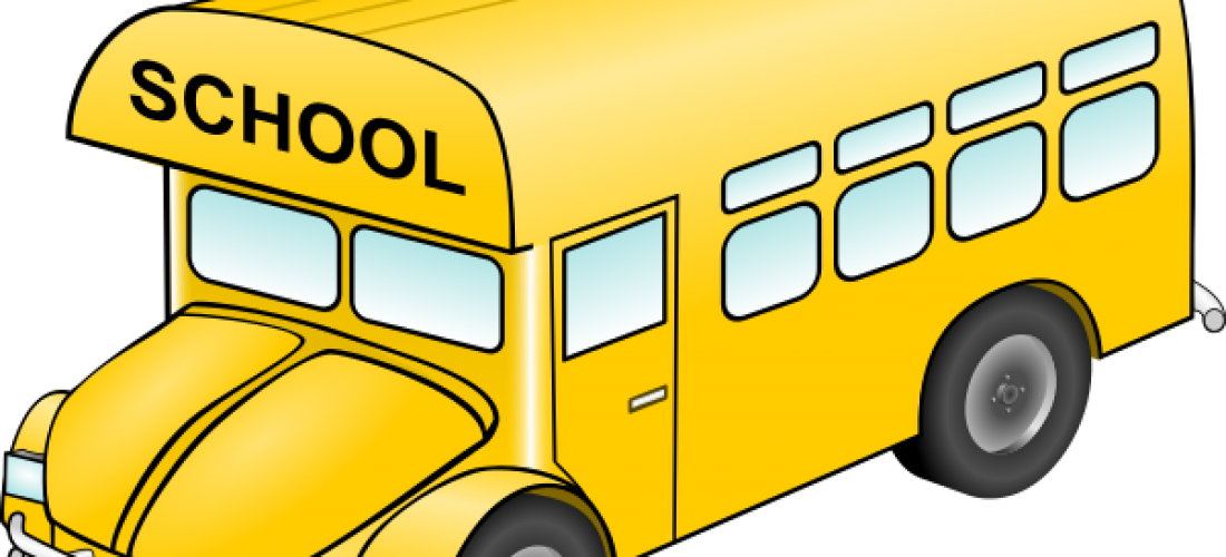 Revised Bus Routes 2016-2017 - Cartoon School Bus Shower Curtain (1100x500)