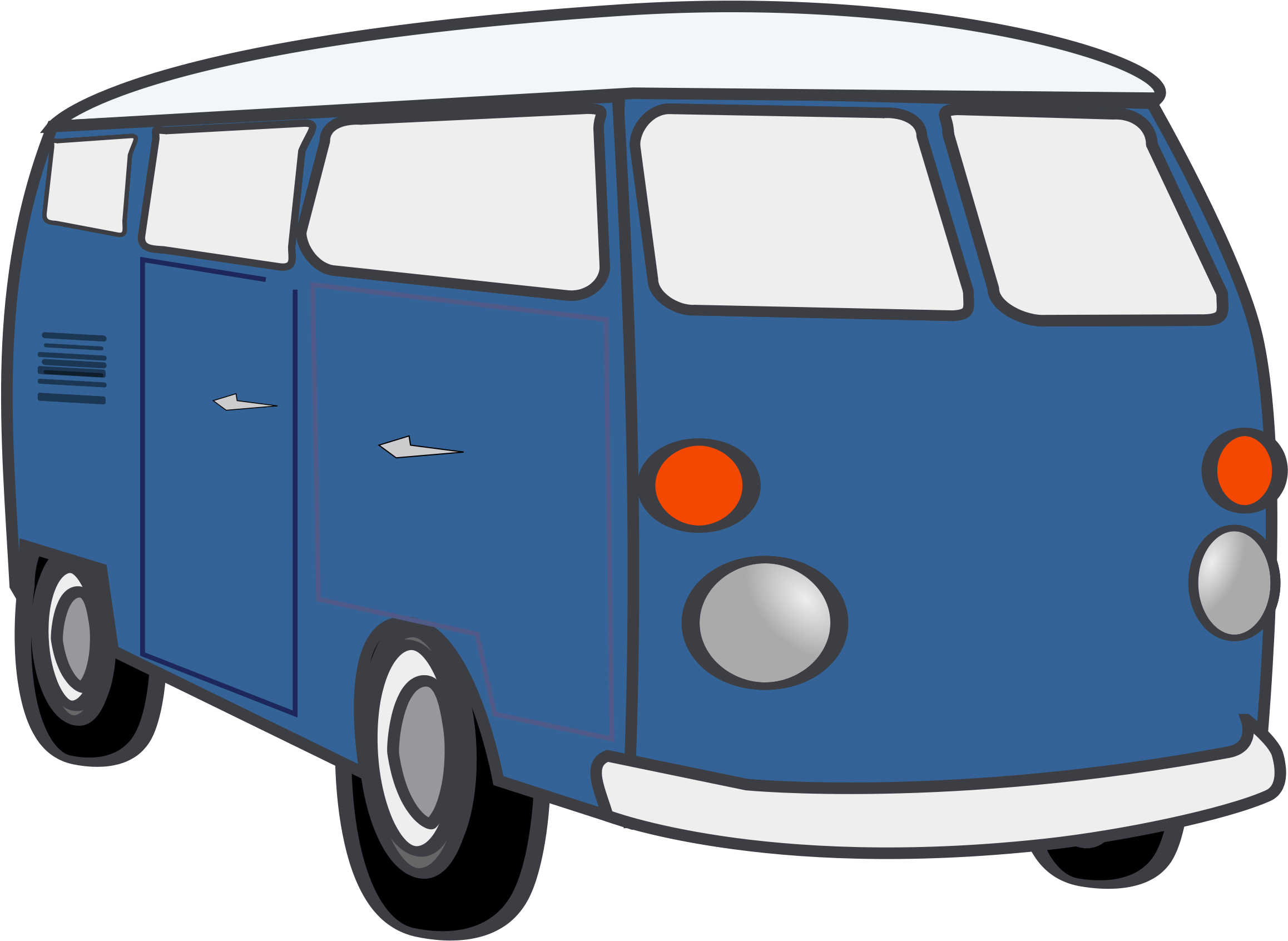Vw Bus Clipart - Minivan Clipart (2400x2112)