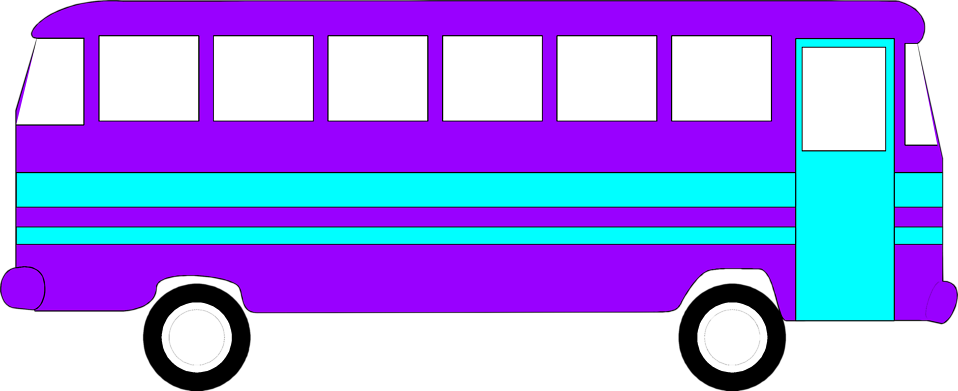 Blue - Bus - Clipart - Bus Animasi (958x391)