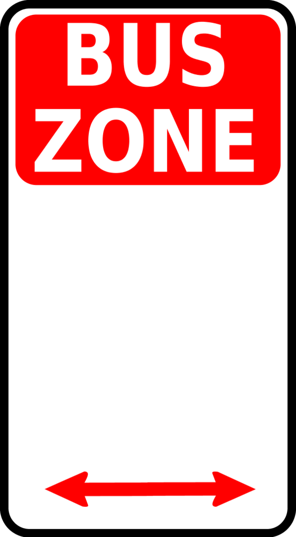 Sign Bus Zone - Bus Zone Sign (600x1088)