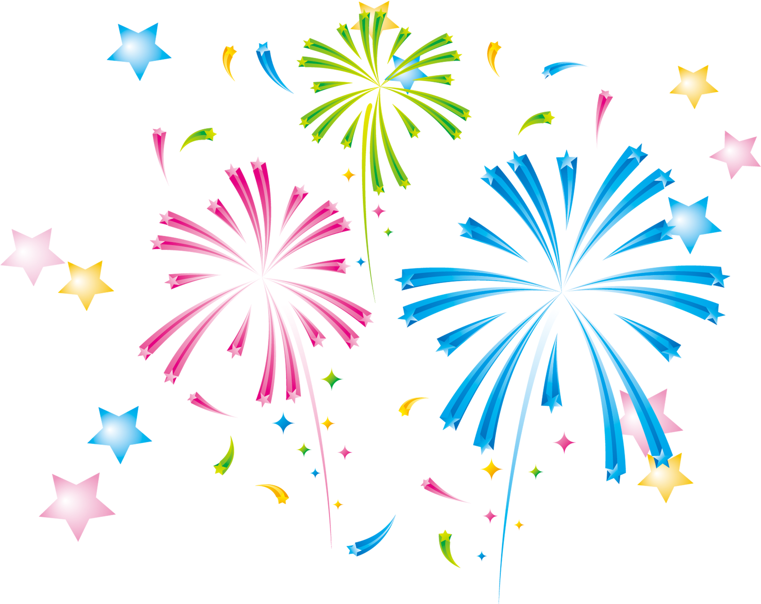 Fireworks Cartoon Rgb Color Model - Cartoon Fireworkswith Stars Png (1780x1465)
