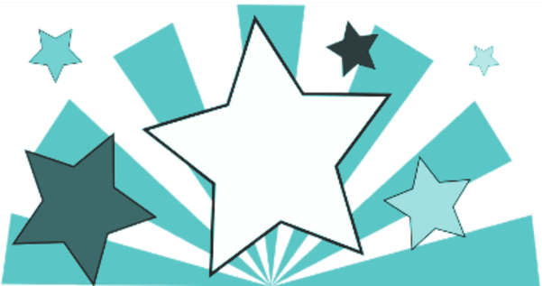 Cartoon Stars By Kelly Public Domain Image - Retro Party Card Invitation (600x450)