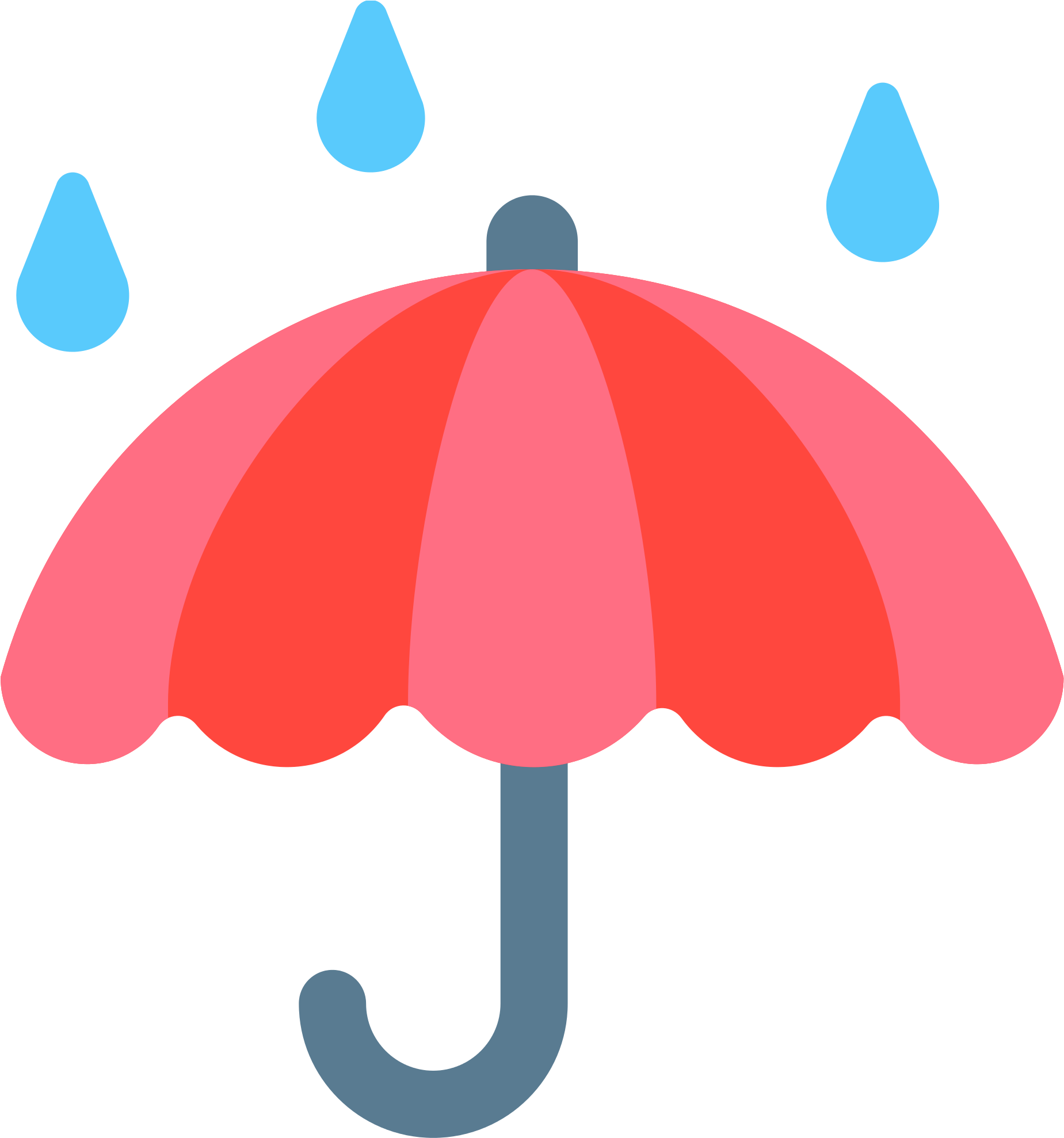 Open - Umbrella With Rain Png (2000x2000)