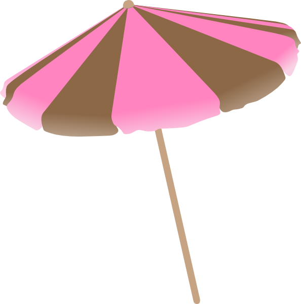 Pink Beach Umbrella Clipart (594x601)