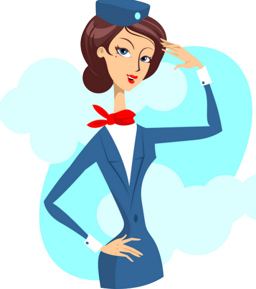 Steward Clipart Male Flight Attendant - Flight Attendant Clipart Png (500x564)