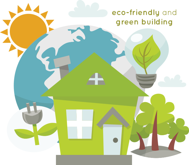The Long Term Benefits Of Eco Friendly Buildings - Eco Friendly House Clipart (638x559)