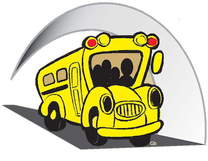 Image Of School Bus - Cartoon (450x351)