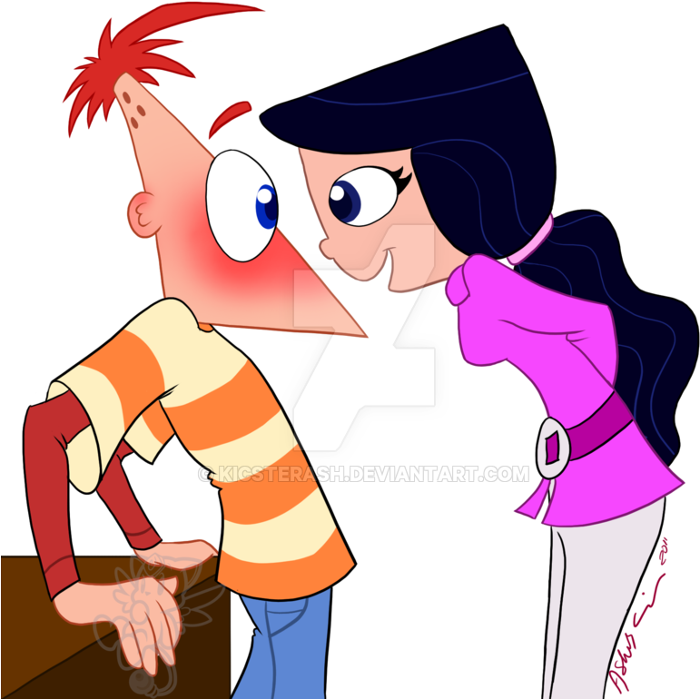 Frostedpuffs 793 221 'hiya, Phineas By Kicsterash ' - Teenage Phineas And Isabella (800x795)