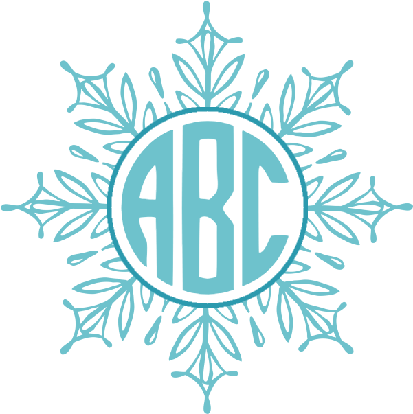 Snowflake Monogram - Mandala Monogram Frames (650x650)