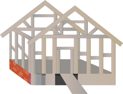 Ian Symbol Construction House Frame - Construction House Vector Png (400x306)