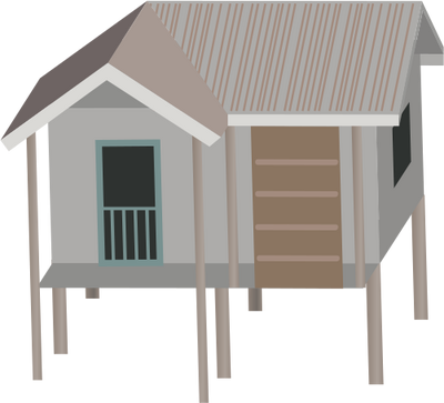 Ian Symbol Stilt House Indonesia 2 - House On Stilts Icon (400x363)