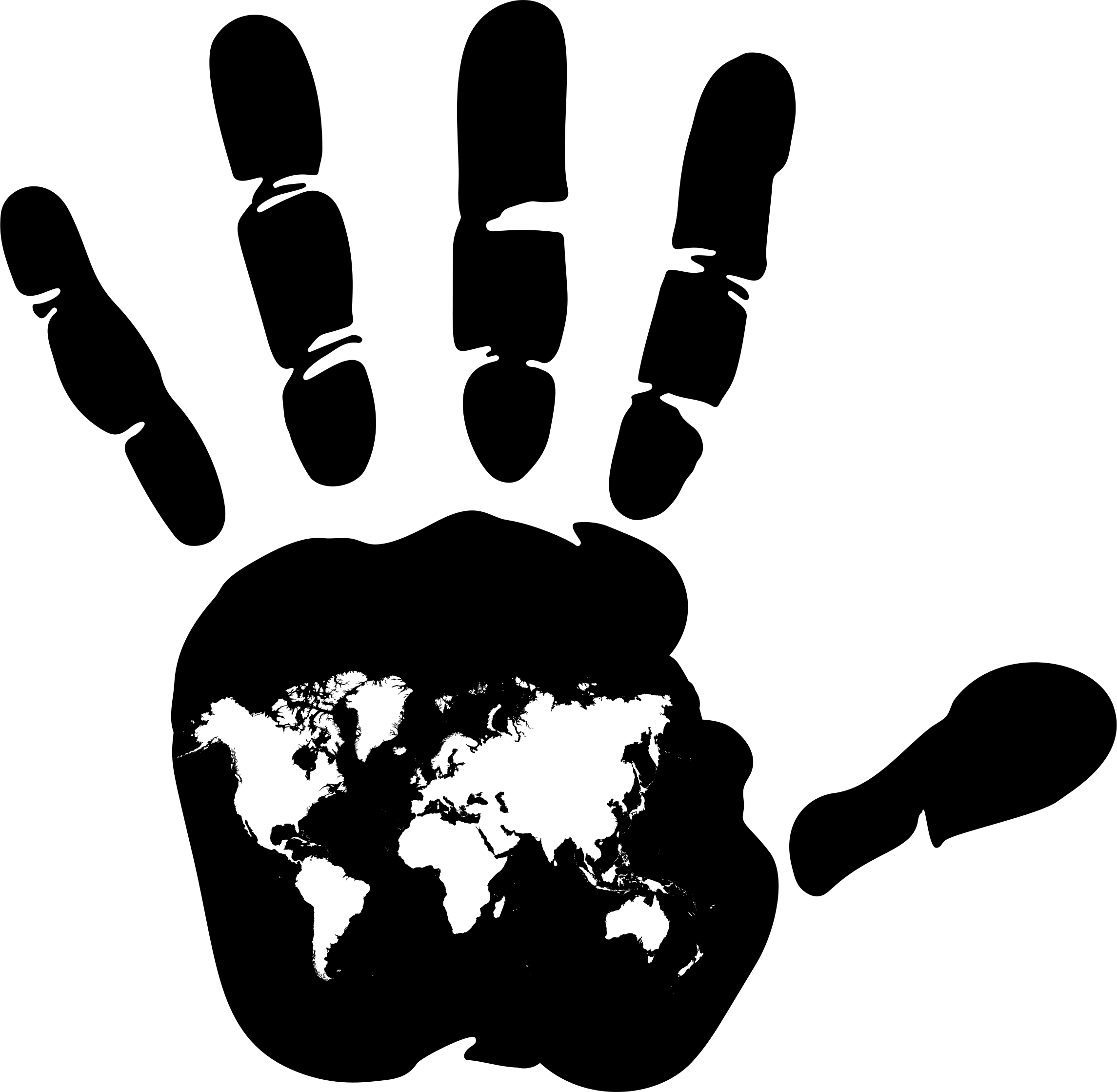 Big Image - Hand World Map Png (2290x2238)