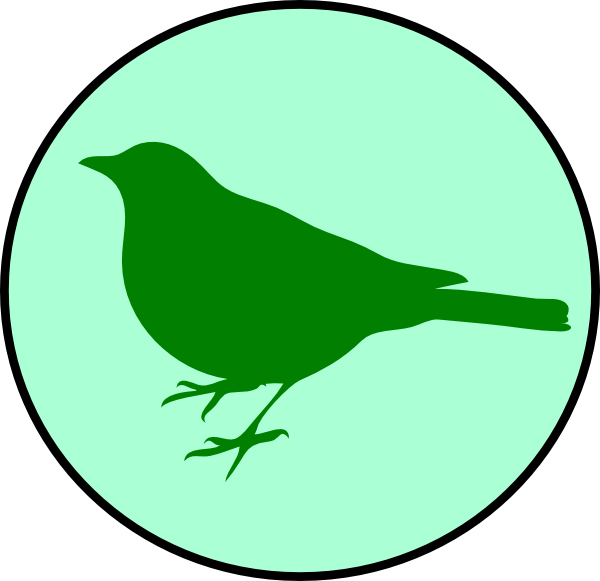 Emerald Circle Bird Png Clip Art - Bird Circle Icon Png (600x581)