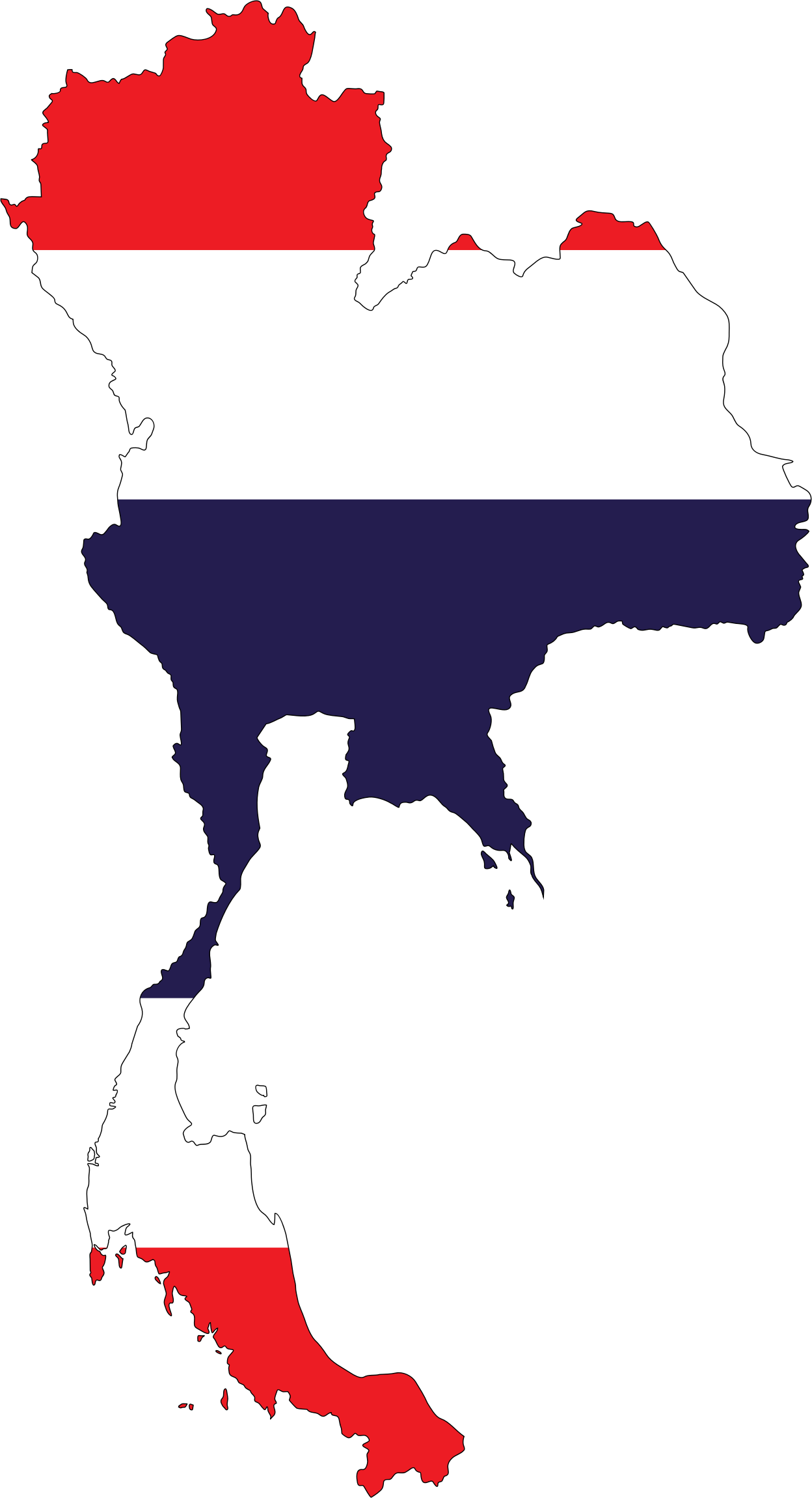 Clipart - Thailand Map Outline Png (1248x2300)