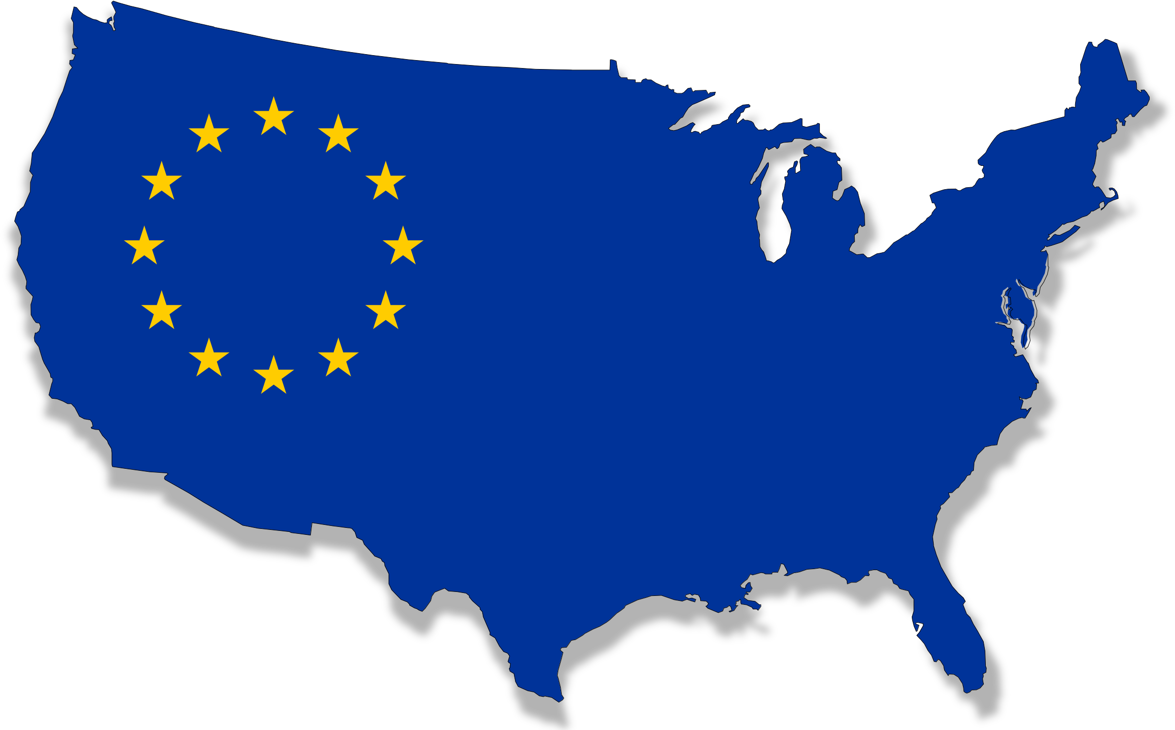 Clipart Us Europe Flag Map Within Of Us And - Washington State Fun Facts (2400x1484)