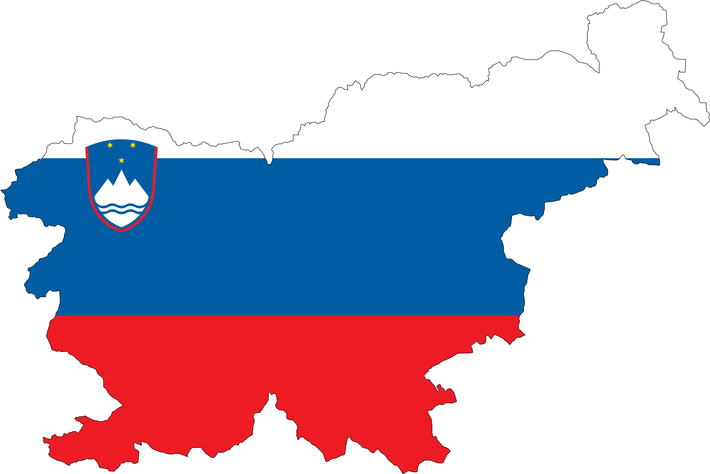 Flag Clipart Slovenian - Slovenian Flag On Map (2262x1510)