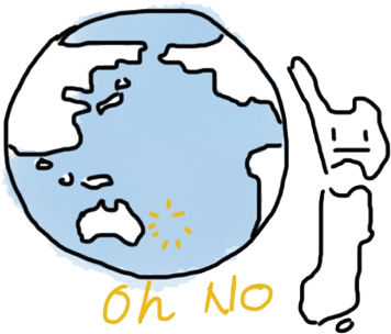 Watch This Space - World Map Cartoon New Zealand (408x408)