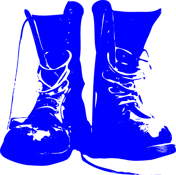 Blue Combat Boots Clip Art - Army Boots Clipart (600x595)