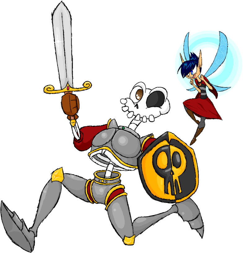 Fairy And Skeleton Knight T Shirt Design By Frigg Fluff - Knight (880x907)