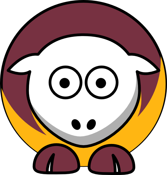 Sheep 3 Toned Washington Redskins Colors Clip Art At - Cal State Fullerton Titans (570x598)