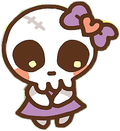 Skeleton Clipart Bow - Skull Keychain/ Halloween / Creepy / Cute / Kawaii (416x454)