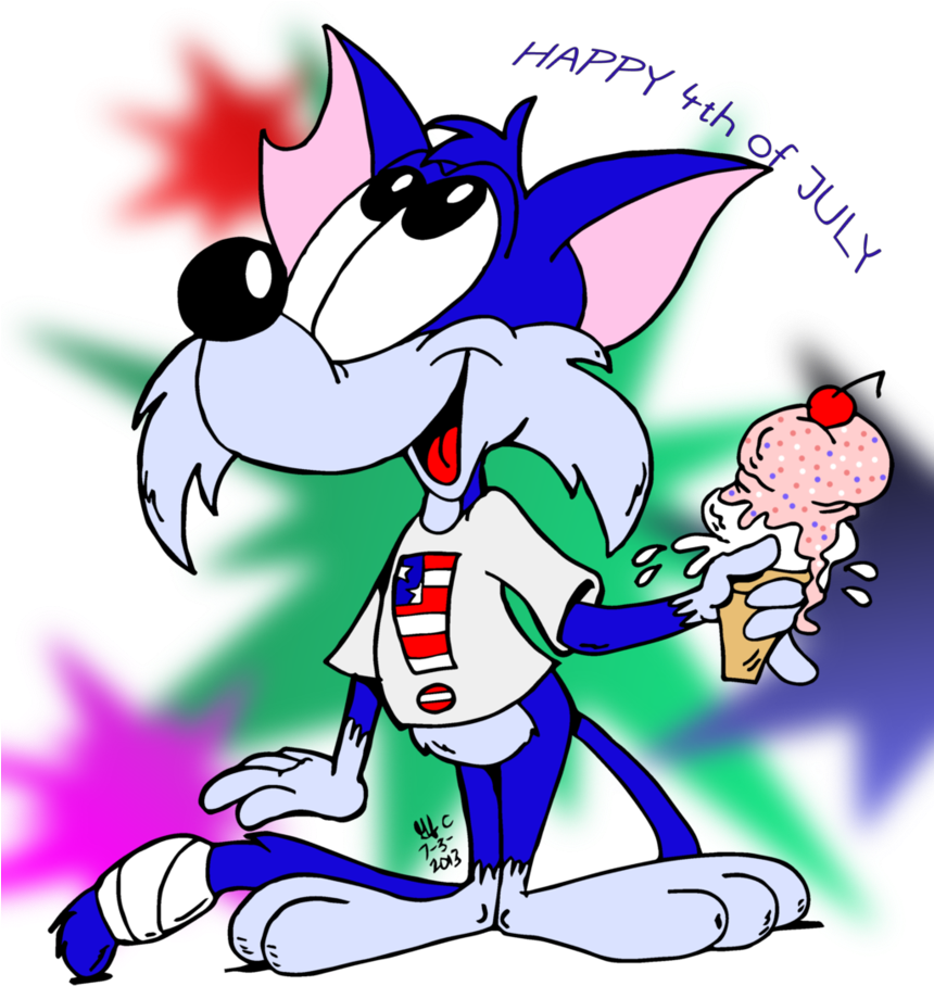 4th Of July-furball Cat By Spongefox - Furrball Deviantart (859x930)