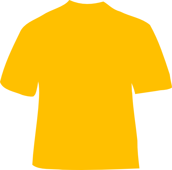 Blue Shirt Clipart - Gold T Shirt Template (600x594)