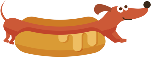 Wiener Dog Hot Dog Cartoon (500x500)