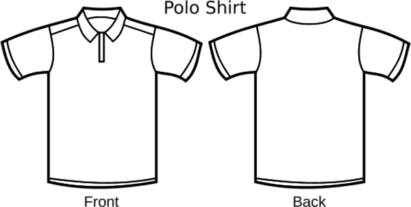 Polo Shirt Template Line Art - Polo Tee Shirt Design Template (600x303)