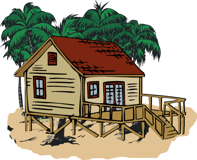 Beach House Clipart - Beach House Clipart (640x521)