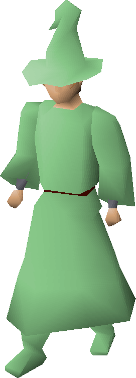 A Player Wearing Green Gnome Robes - Green Robes Runescape (271x753)