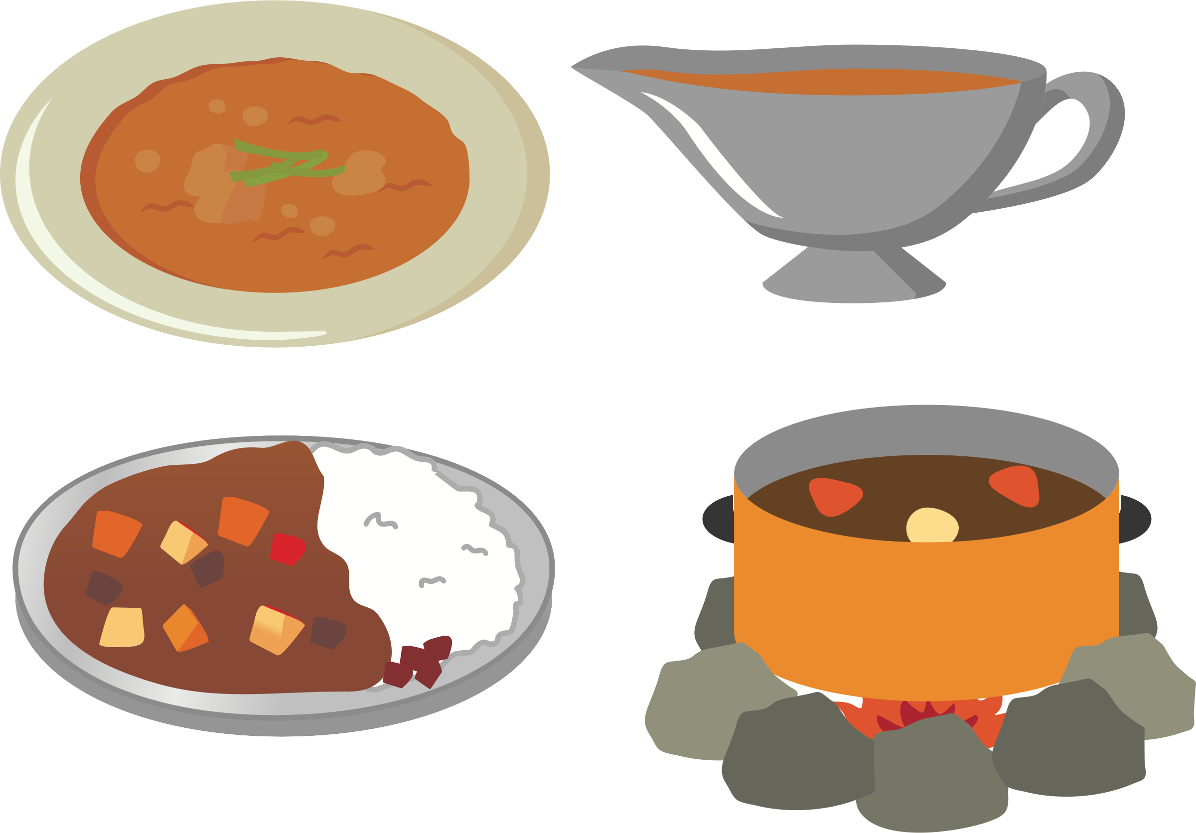 A Large Bowl Of White Steamed Rice Grains Cooked Rice - Gravy Clip Art (2400x1672)