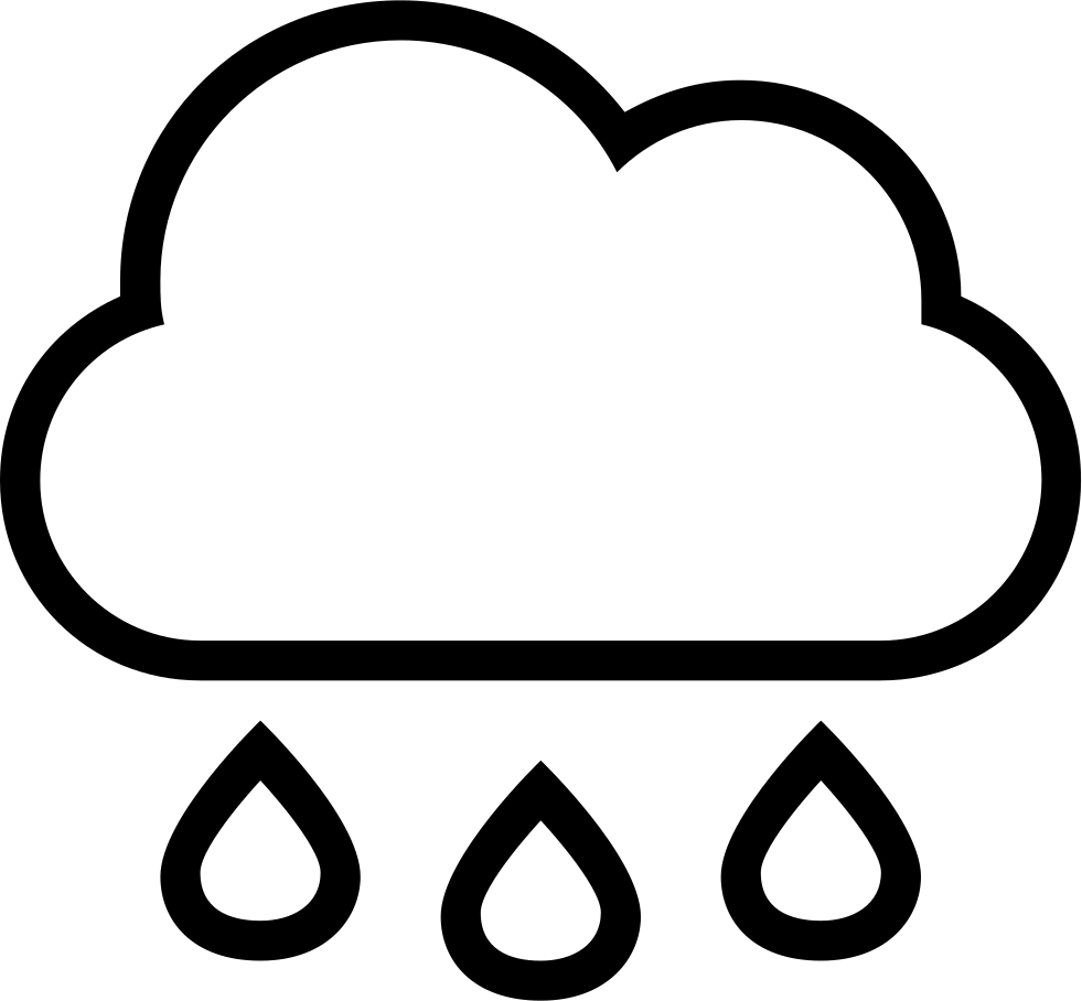 Rain Cloud With Drops Falling Weather Stroke Interface - Simbolo Lluvia (981x908)
