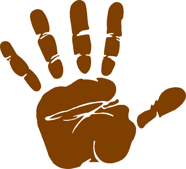 Hand Print Clip Art - Light Blue Hand Print (600x546)