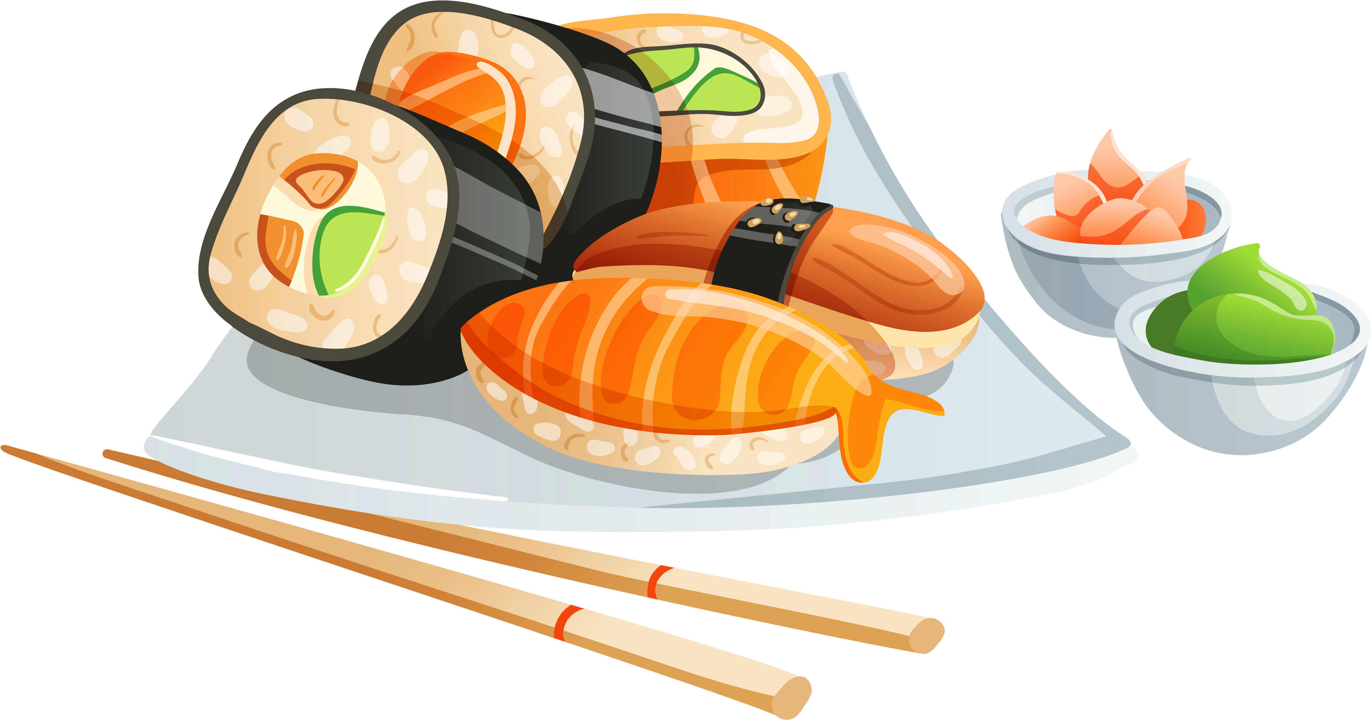 Japanese Food Clipart Clipart Transparent - Sushi Clipart Png (4600x2490)