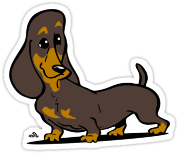 Dachshund Stickers > - Dachshund Cartoon Dog Shirt Young T-shirt (375x360)