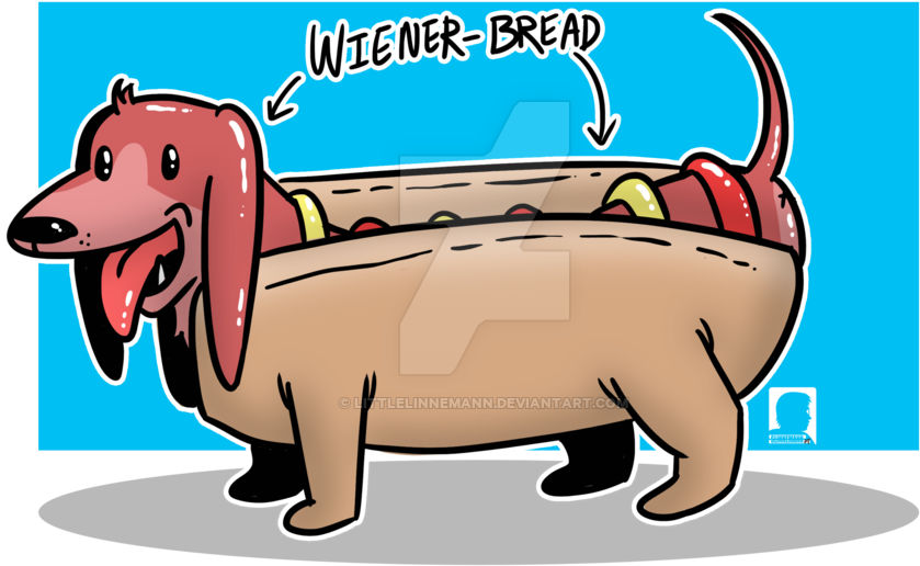 Wiener-bread Dog By Slinnemannart - Hot Dog (1024x724)