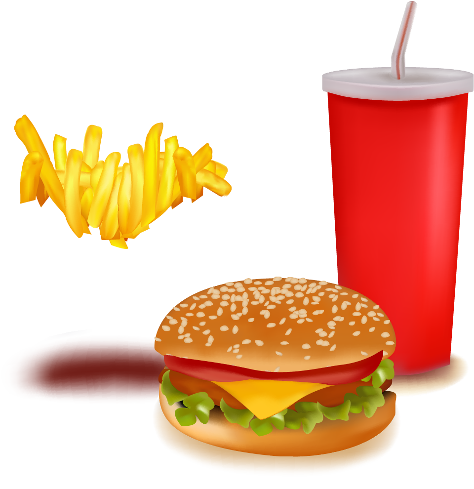 Hamburger Fast Food Soft Drink French Fries - Junk Food With X (1181x1181)