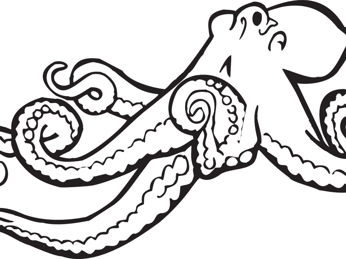 Alphabet O Is For Octopus Coloring Page Free Printable - Realistic Octopus Coloring Page (1400x1050)