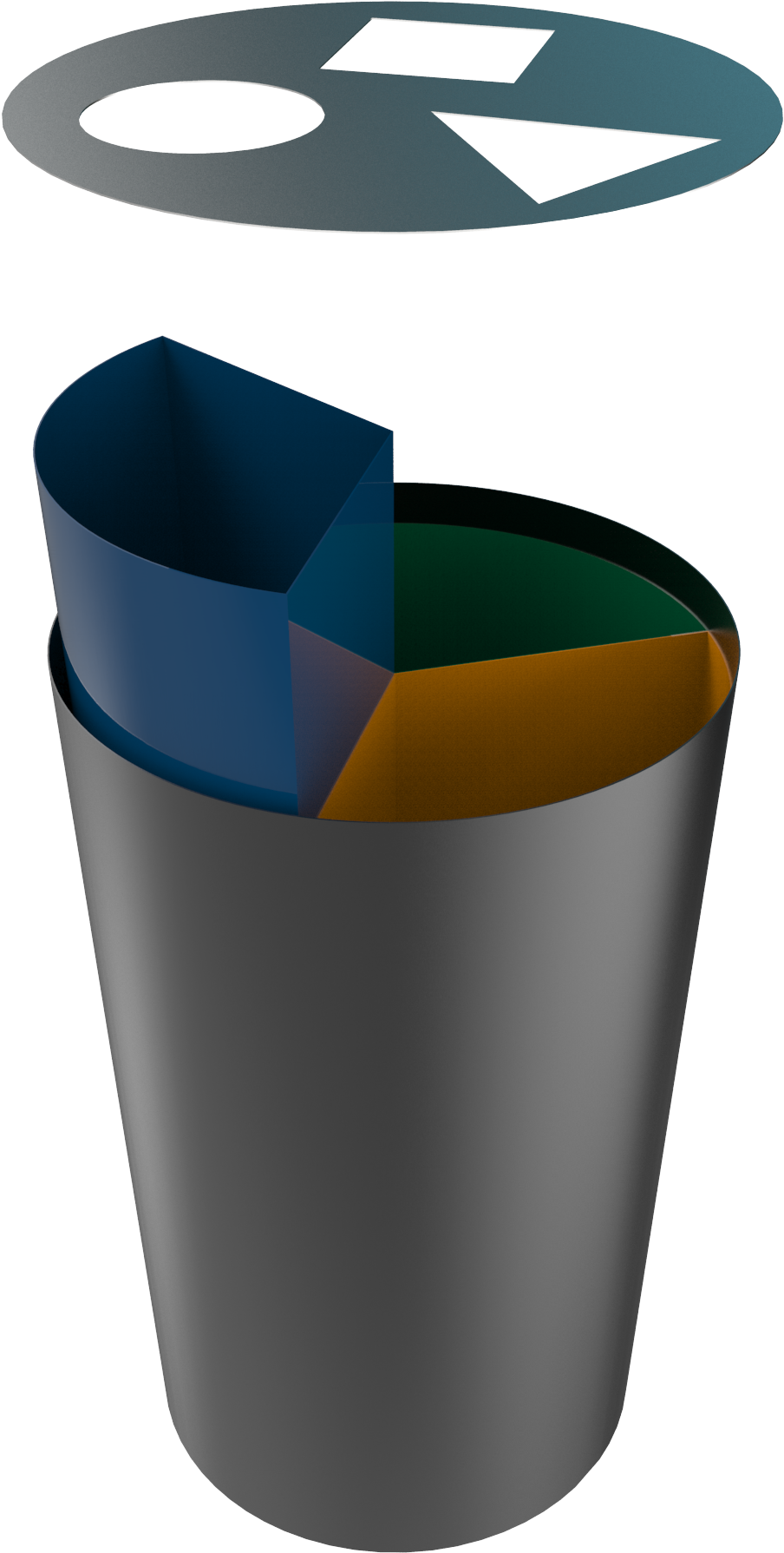 Powder Coated Metal Trash Bin Station - Circle (2000x2000)