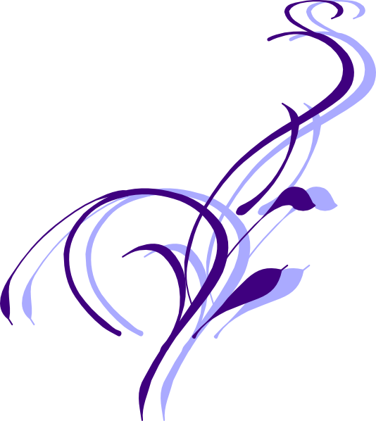 Curl Clipart Purple Swirl - Vine Clip Art (534x598)