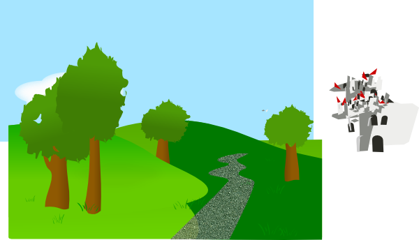 Background With Trees And Hills Clip Art At Clker - Park Clipart No Background (600x344)