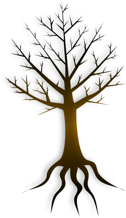Tree Trunk Clip Art - Tree Roots Cartoon Trunk (437x757)