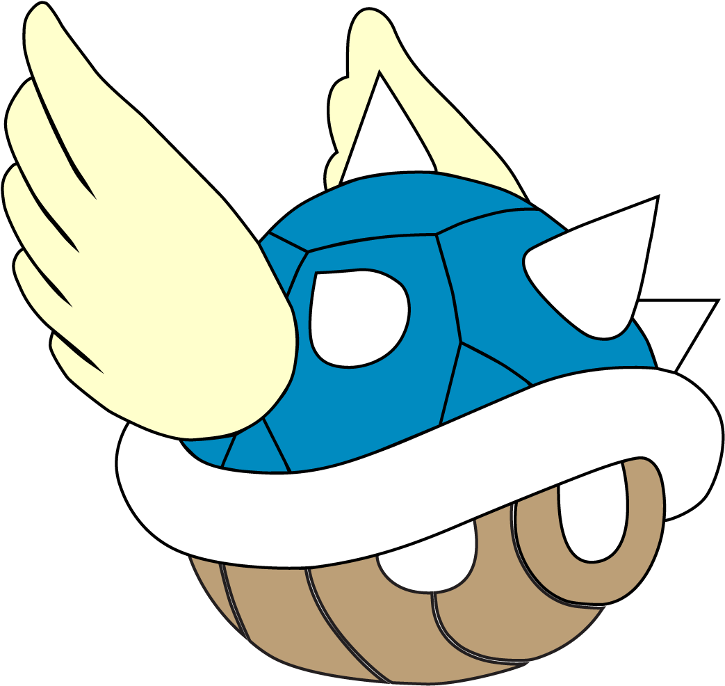 Mario Clipart Blue Shell - Mario Kart Blue Shell Vector (1100x1034)