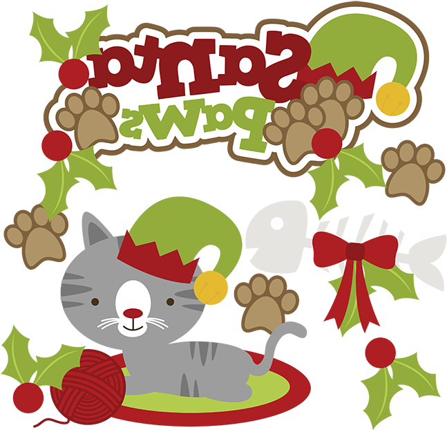 Santa Paws Svg Cat Clipart Cat Svg Cute Cat Clip Art - Santa Paws Svg Cat Clipart Cat Svg Cute Cat Clip Art (648x635)