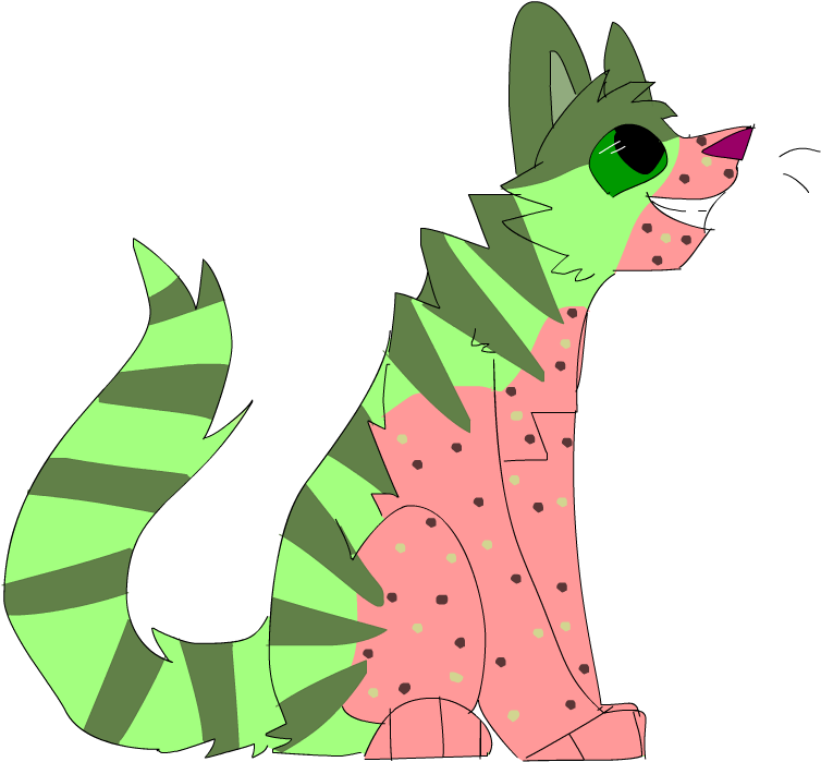 Watermelon Cat Fanart By Catsplat - Drawing (770x710)