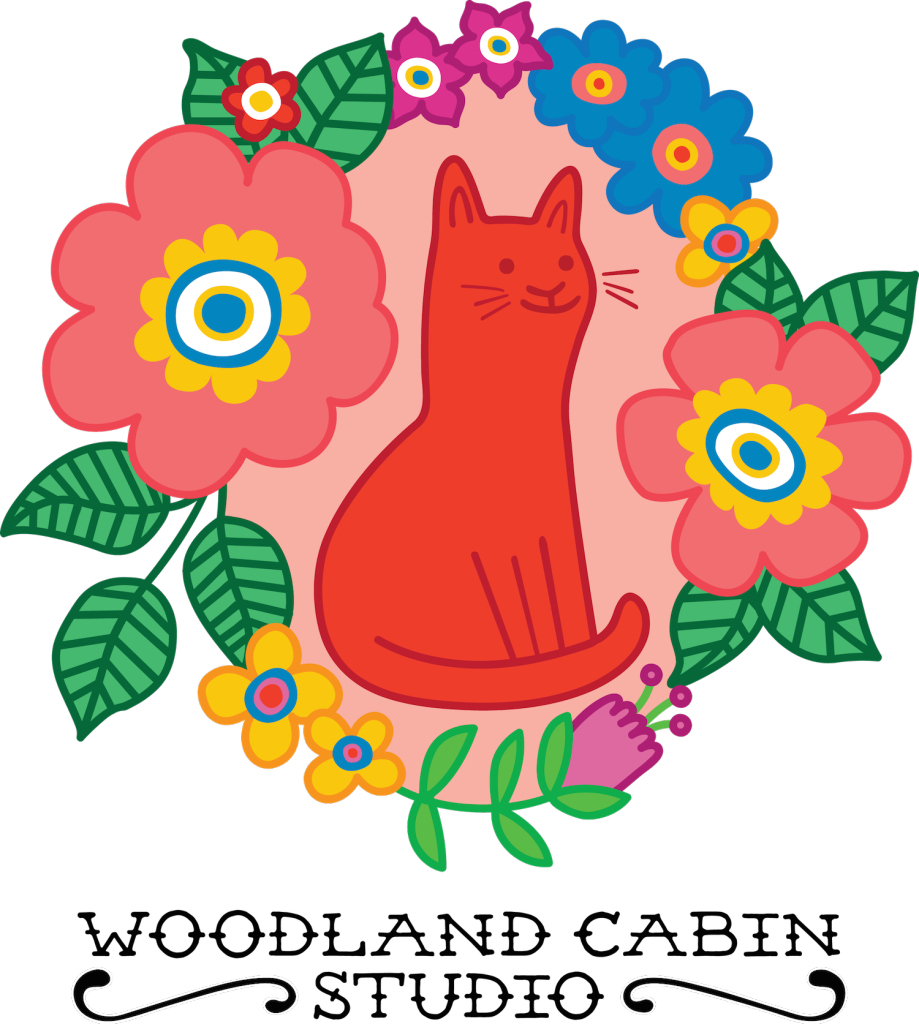 Red And Orange Cat Surrounded By Flowers Illustration - Red (919x1024)