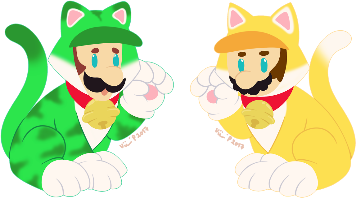 Art Post My Art Mario Luigi Cat Mario Cat Luigi Super - Super Mario 3d World Cat Mario And Luigi (1280x853)