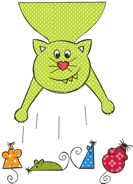 Cat Story Doodles - Appliqué (453x628)